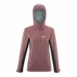 Bon marché 😉 Millet Fitz Roy III Jacket - Veste imperméable femme 🥰 -deuter Shop millet fitz roy iii jacket veste impermeable femme rose brown dark grey
