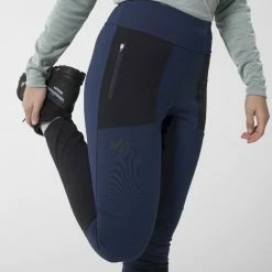 Offres 🔥 Millet Fleece Tights - Pantalon randonnée femme 👏 -deuter Shop millet fleece tights pantalon randonnee femme saphir black 4