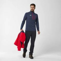 Nouveau 🔥 Millet Morpho Zip Ls - T-shirt homme ⌛ -deuter Shop millet morpho zip ls t shirt homme rust saphir 5