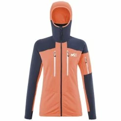 Grosses soldes 🔥 Millet Pierrament Hoodie - Veste softshell femme 🤩 -deuter Shop millet pierrament hoodie veste softshell femme coral chrome saphir