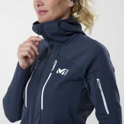 Grosses soldes 🔥 Millet Pierrament Hoodie - Veste softshell femme 🤩 -deuter Shop millet pierrament hoodie veste softshell femme saphir 5