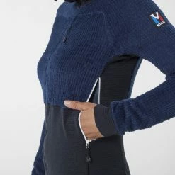 Meilleur prix 👍 Millet Trilogy Edge Alpha Hood - Polaire femme 🔔 -deuter Shop millet trilogy edge alpha hood polaire femme saphir coral chrome 4